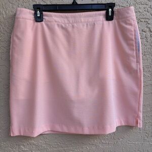 GREG NORMAN Ladies Size 12 Orange and White Seersucker Skort
